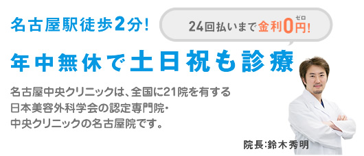 名古屋駅徒歩2分!年中無休で土日祝も診療