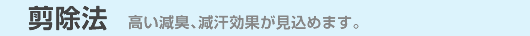 剪除法 高い減臭、減汗効果が見込めます。