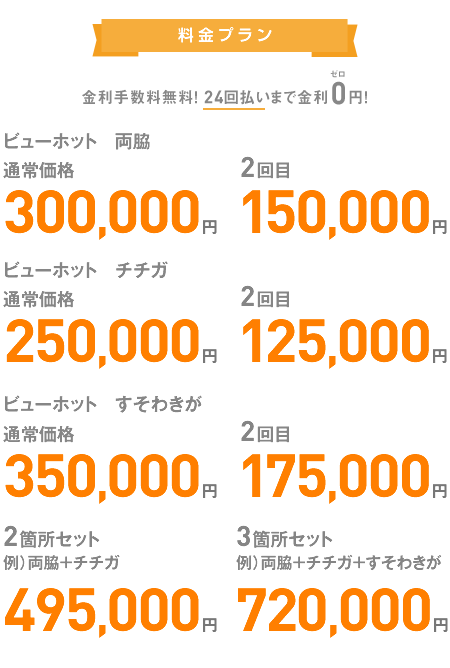 ビューホット 両脇300,000円